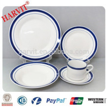 20pcs Hand Painted Color Rim Edge Dinnerware Set